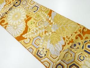 アンティーク　菊に桐・重ね亀甲模様織出し袋帯（材料）